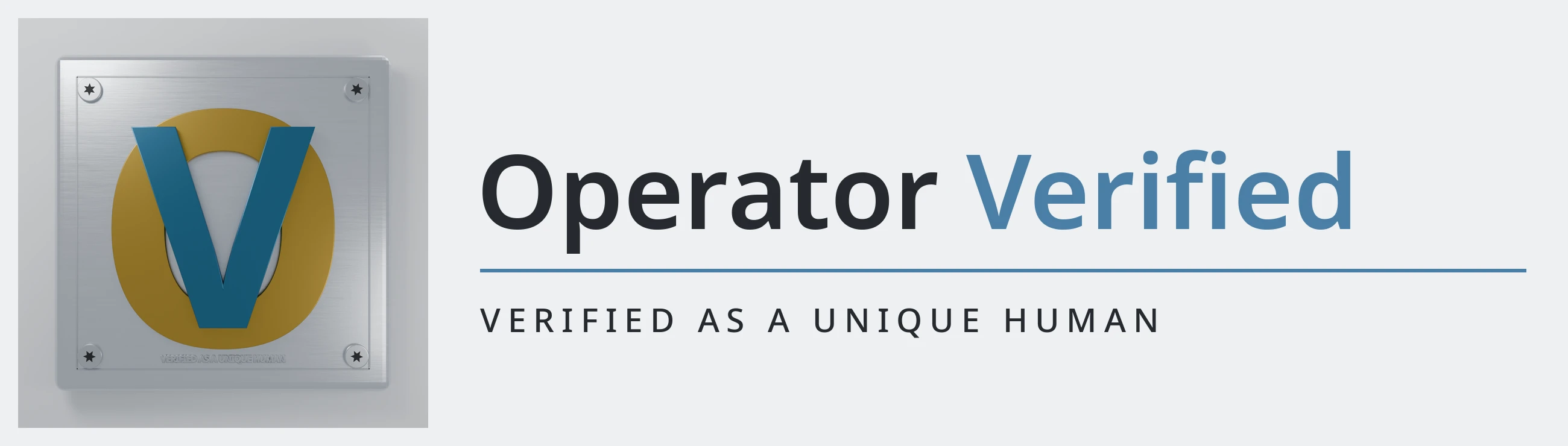 Operator Verified — verified as a unique human